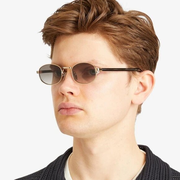 Prada Women Sunglasses Silver Yellow Grad Brown Oval PRB53S 1BC80K NEW AUTHENTIC - Picture 10 of 10